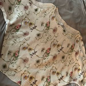 White floral sweater